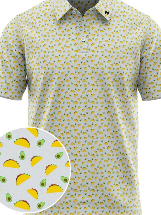 Other - Men’s Taco Themed Golf Polo XL NWOT
